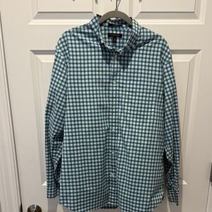 Banana Republic Teal and White Plaid Shirt